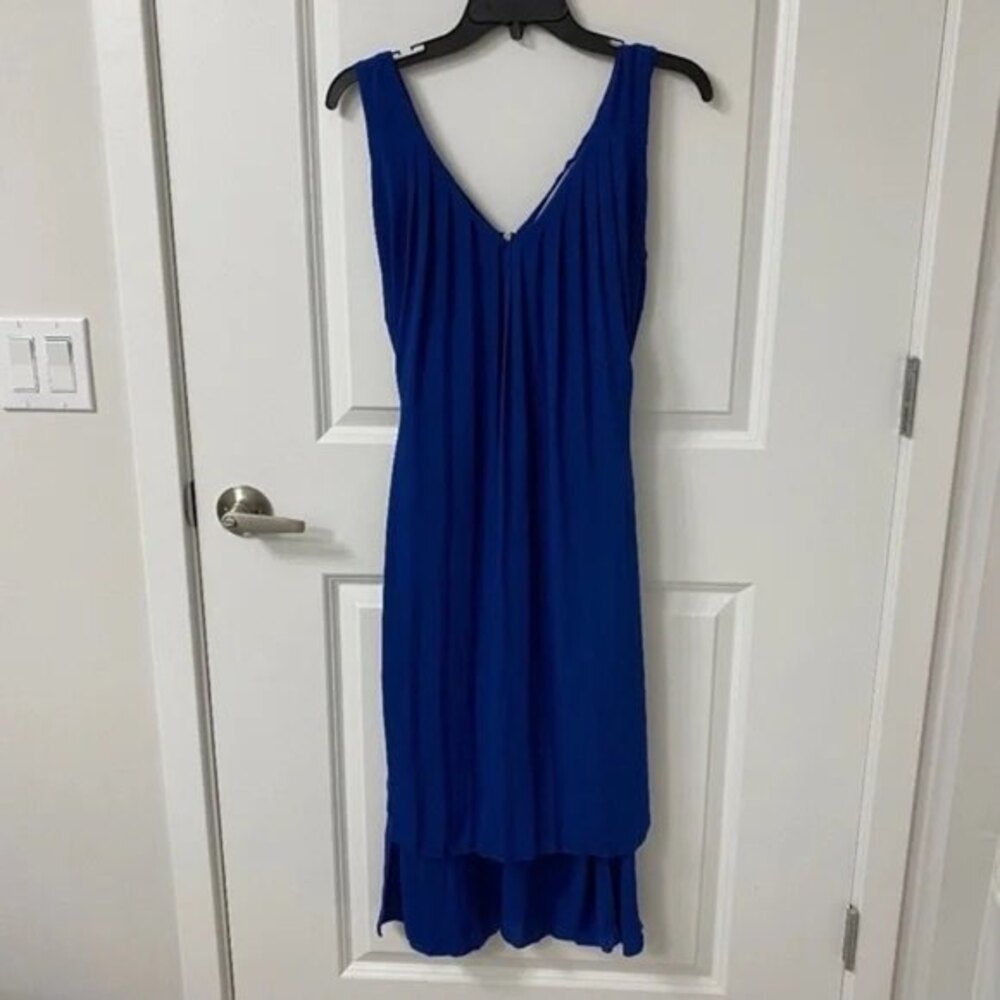 Rachel Rachel Roy Dress Size 6 Royal Blue High Low Sleeveless V Neck Pleated